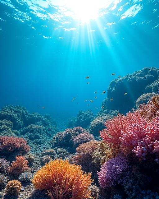 澄んだ沖縄の海とサンゴ礁