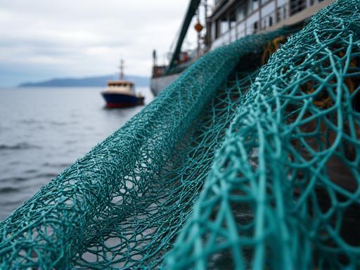 大型漁船で使用される商業漁業網